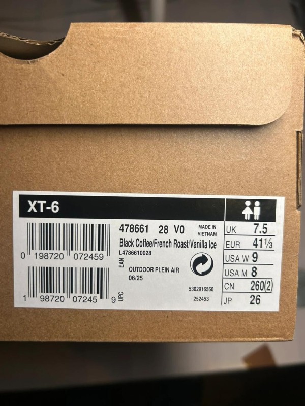 Salomon xt-6 black coffee french roast marron taille 41 2