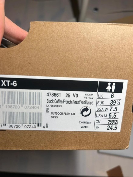 Salomon XT-6 black coffee french roast marron taille 39