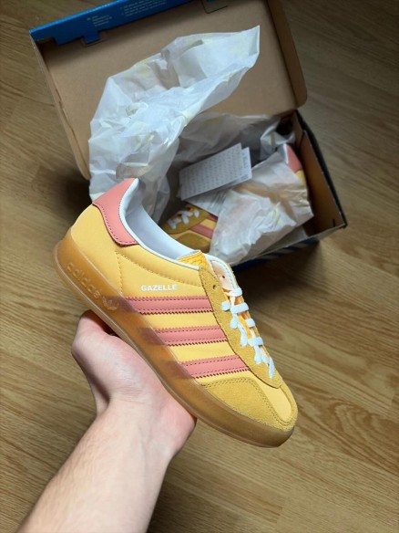 Adidas gazelle jaune et rose