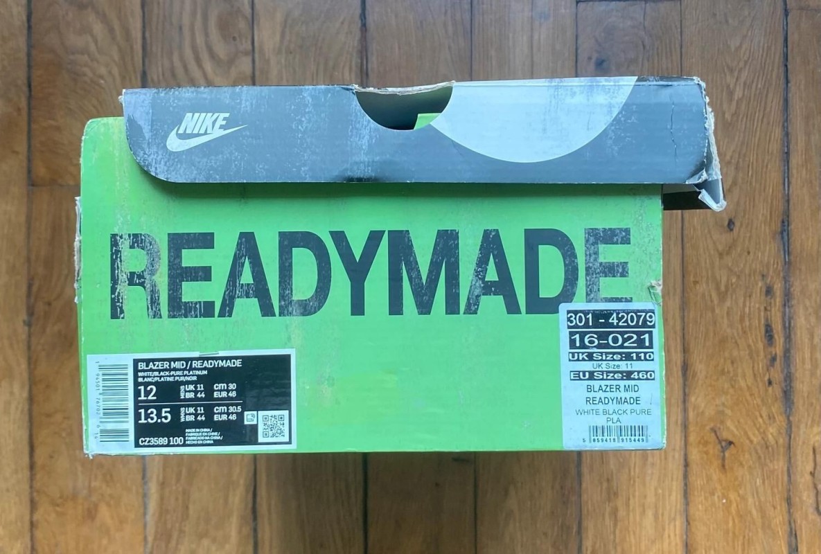 Nike Blazer Mid Readymade white damaged box 2