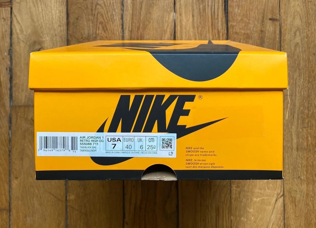 Jordan 1 high retro OG taxi yellow 555088-711 2