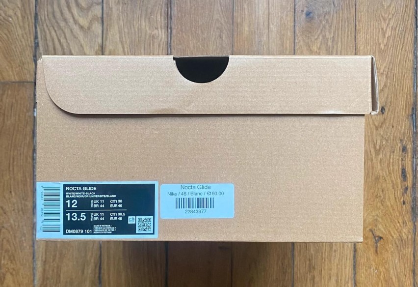 Nike Nocta glide drake black white noir blanc 46