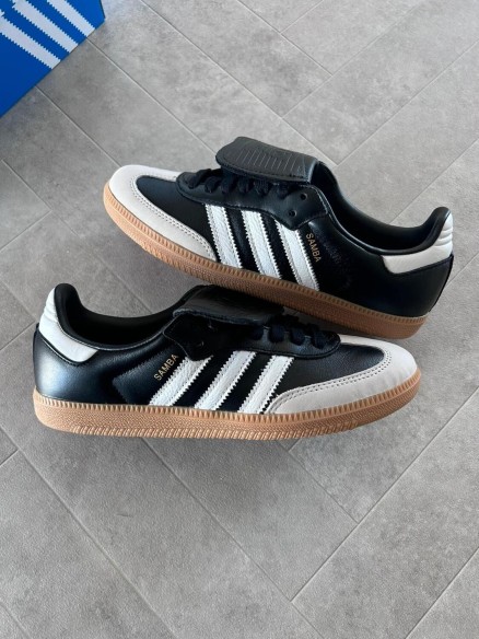 Adidas samba LT core black white gold