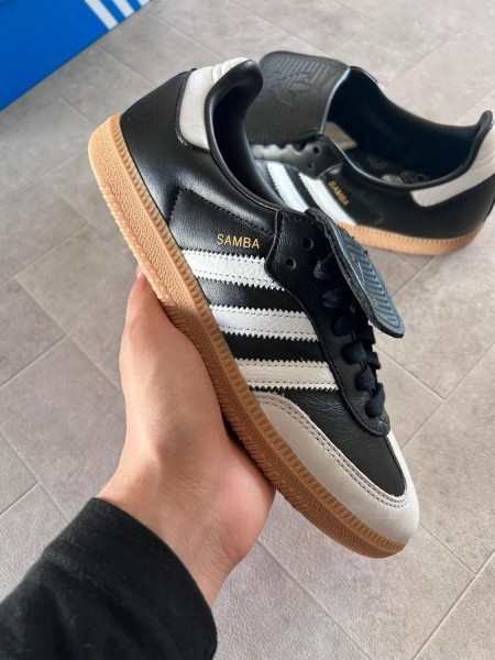 Adidas samba LT core black white gold
