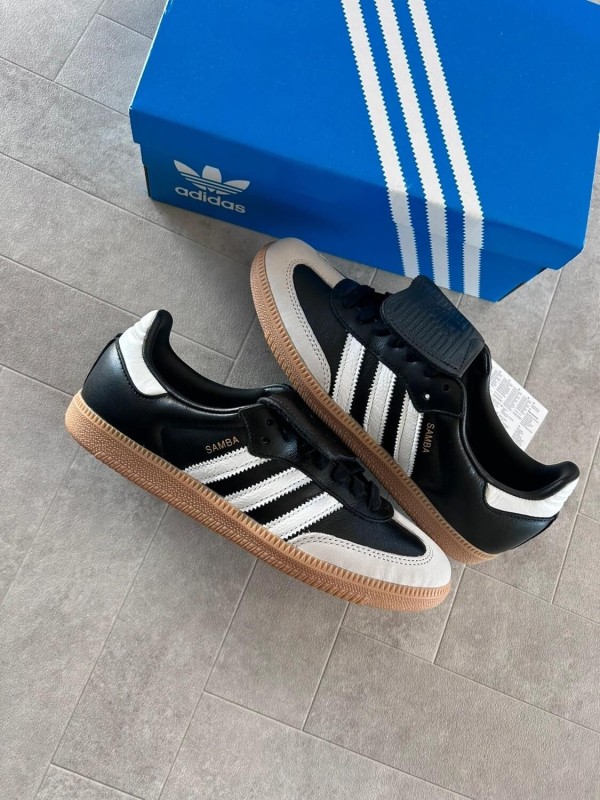 Adidas samba LT core black white gold 2