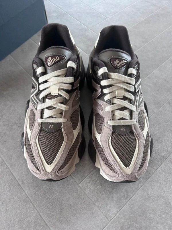 New balance 9060 chocolate brown beige cream 2
