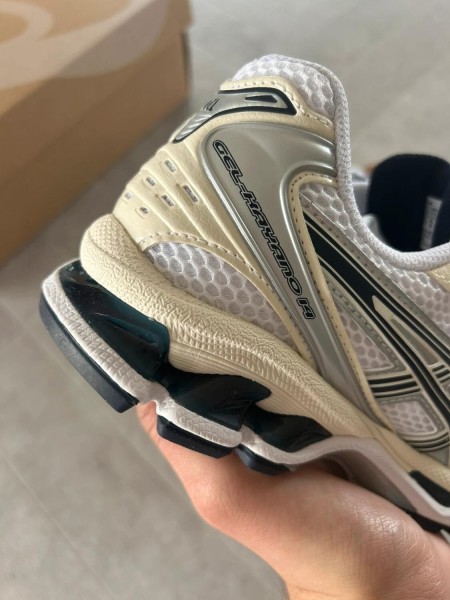 Asics gel kayano 14 white cream midnight navy blue silver