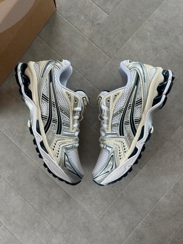 Asics gel kayano 14 white cream midnight navy blue silver 2