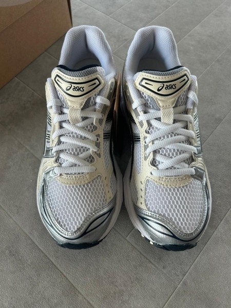Asics gel kayano 14 white cream midnight navy blue silver