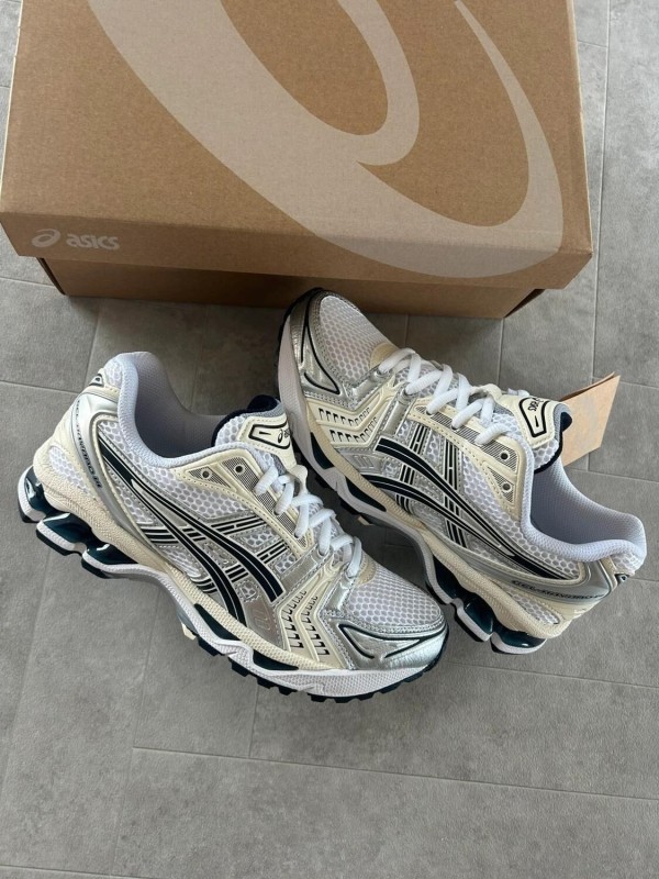 Asics gel kayano 14 white cream midnight navy blue silver 2