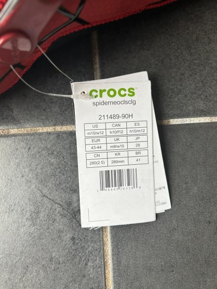 Crocs classic clog Spiderman red black spider