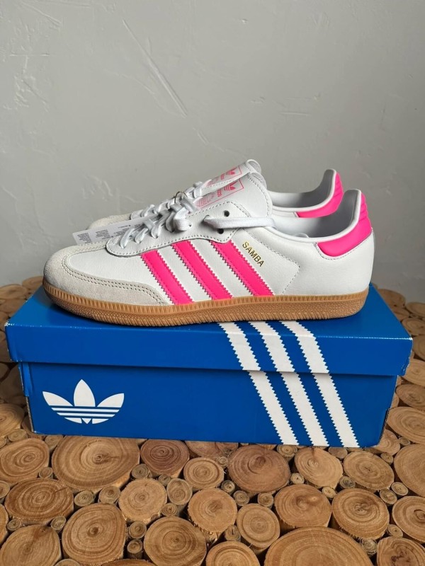 Adidas samba OG blanche et rose 2