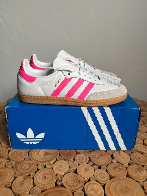 Adidas samba OG blanche et rose 2