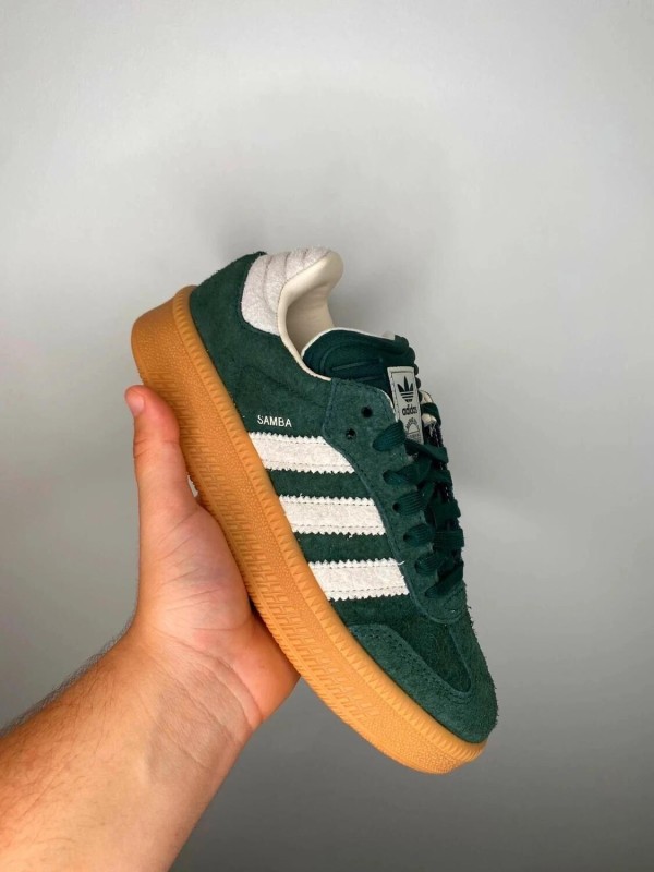 Adidas originals samba xlg trainers in dark green and white