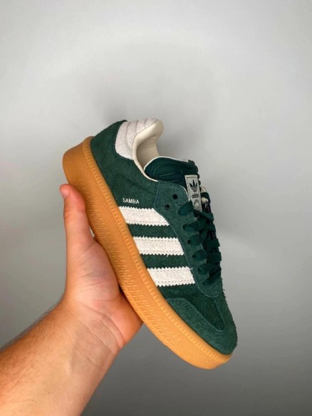 Adidas originals samba xlg trainers in dark green and white