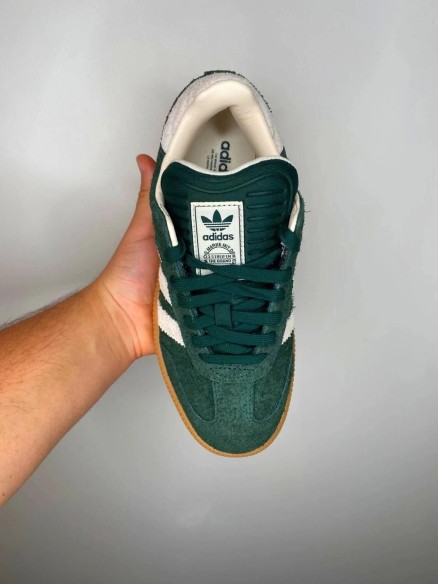 Adidas originals samba xlg trainers in dark green and white