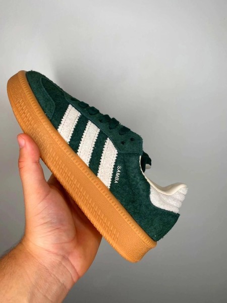 Adidas originals samba xlg trainers in dark green and white