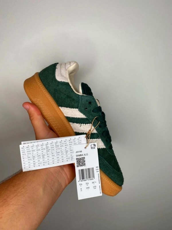 Adidas originals samba xlg trainers in dark green and white 2