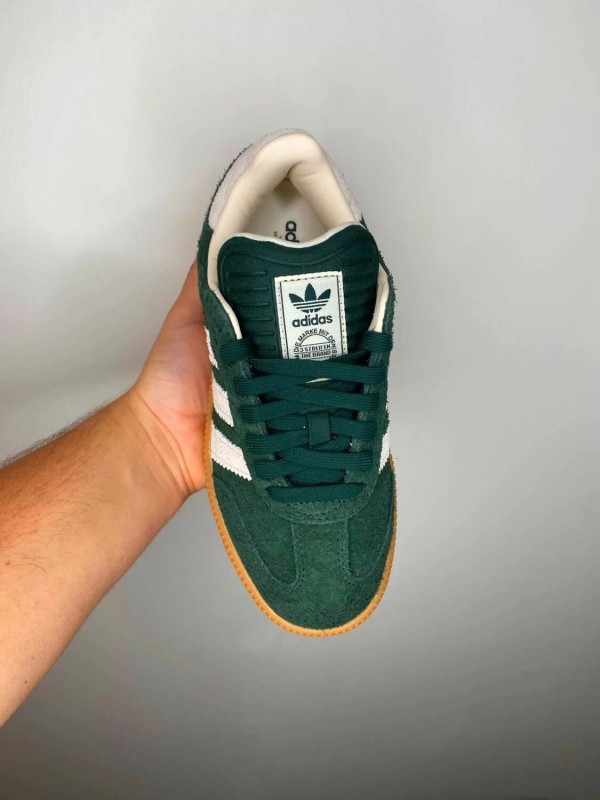 Adidas originals samba XLG Trainers in dark green and white 2