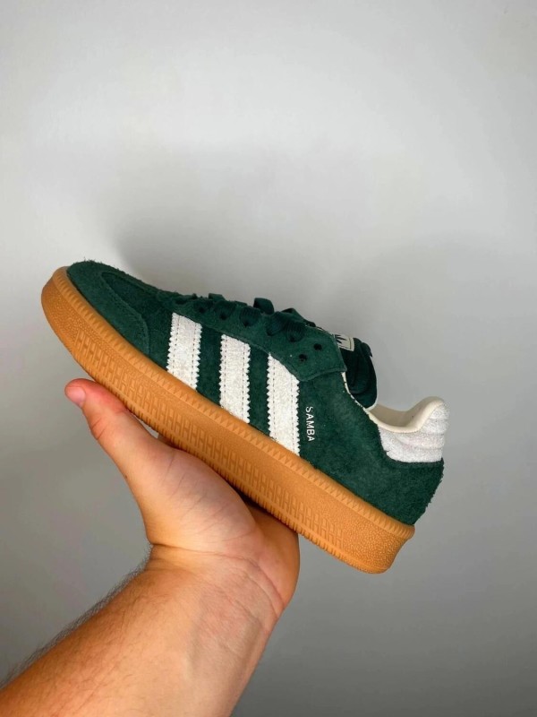 Adidas originals samba XLG Trainers in dark green and white 2
