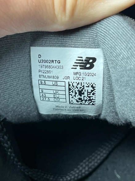 New balance 2002R Ripstop Black 43 Neuf
