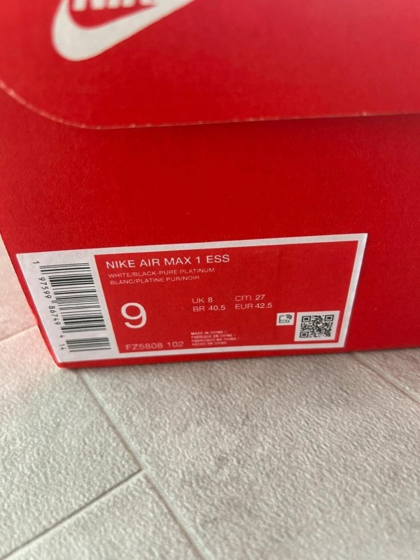Nike Air Max 1 essential black pure platinum white grey 2