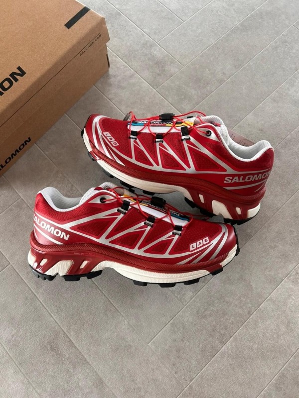 Salomon xt6 red lava falls white silver strawberry - 39 1/3