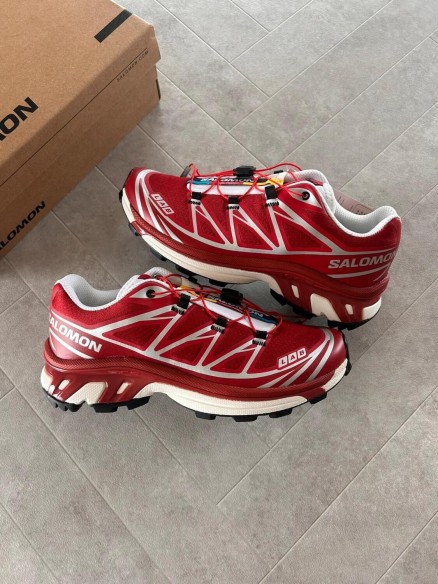 Salomon xt6 red lava falls white silver strawberry - 39 1/3