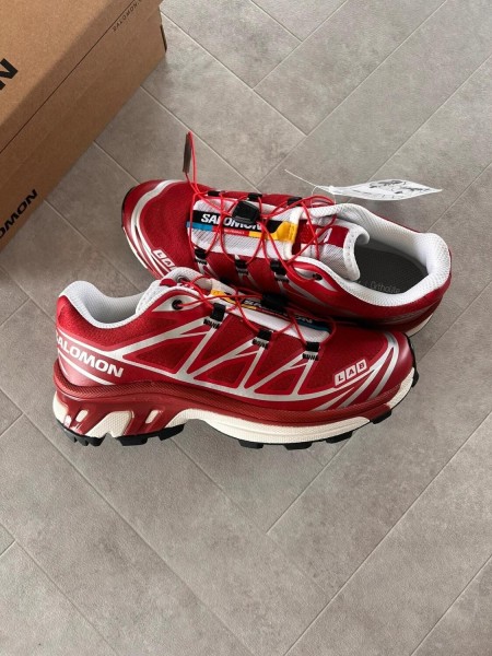 Salomon xt6 red lava falls white silver strawberry - 39 1/3