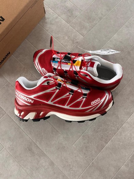 Salomon xt6 red lava falls white silver strawberry - 39 1/3