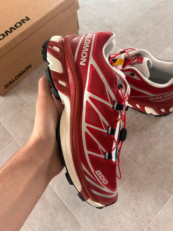 Salomon xt6 red lava falls white silver strawberry - 39 1/3 2