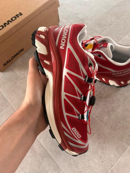 Salomon xt6 red lava falls white silver strawberry - 39 1/3