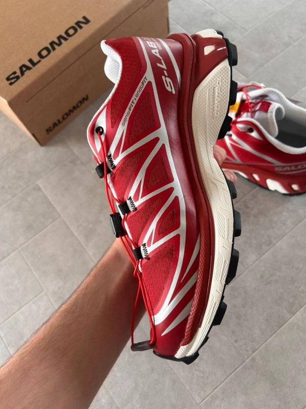 Salomon xt6 red lava falls white silver strawberry - 39 1/3 2