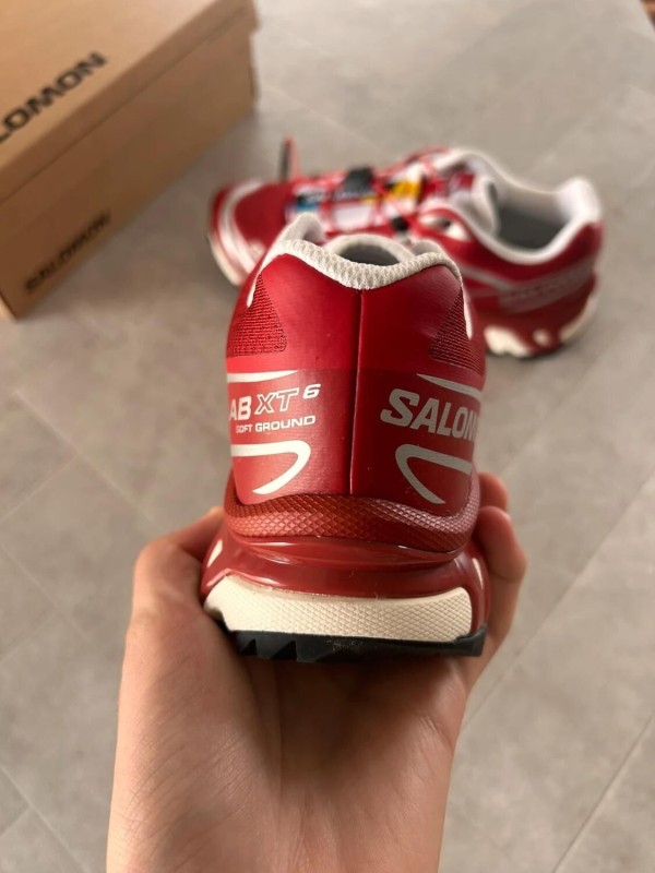 Salomon xt6 red lava falls white silver strawberry - 39 1/3 2