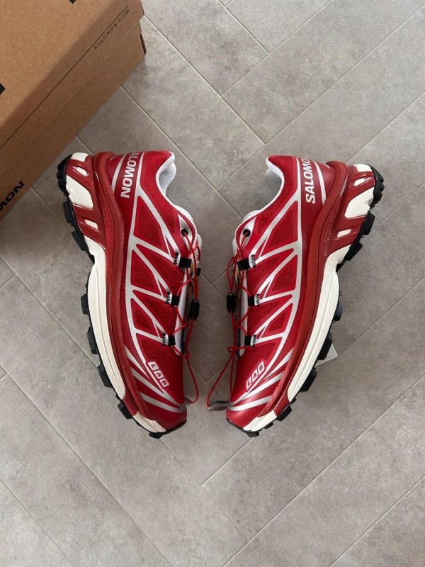 Salomon xt6 red lava falls white silver strawberry - 39 1/3 2