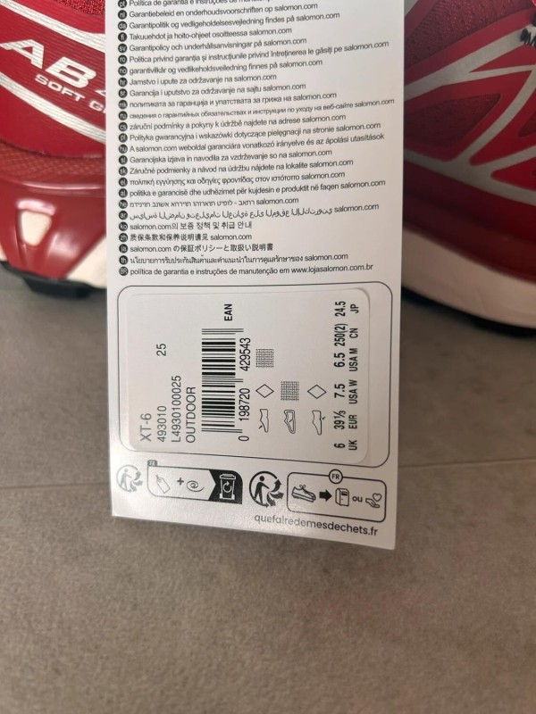 Salomon xt6 red lava falls white silver strawberry - 39 1/3 2