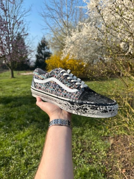 Vans old skool premium charms black grey - taille 46