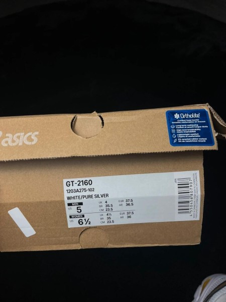 Asics GT-2160 white pure silver gold taille 37,5 Neuf
