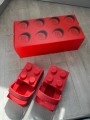 Sabot Crocs Lego brick red