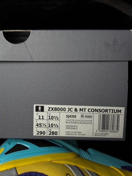 Adidas ZX 8000 Consortium Yellow blue glow - taille 45 1/3