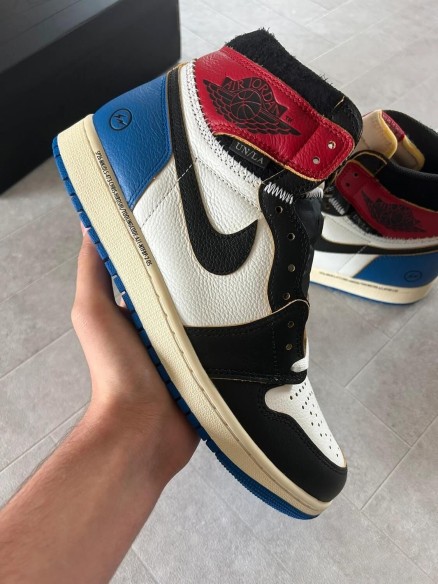 Jordan 1 union x fragment blue varsity red