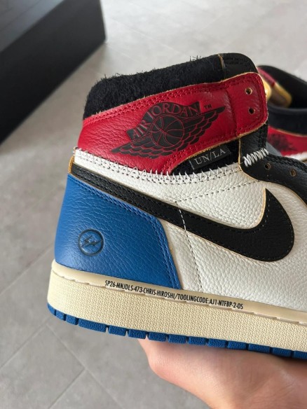 Jordan 1 union x fragment blue varsity red