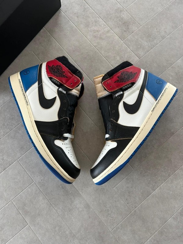 Jordan 1 union x fragment blue varsity red 2
