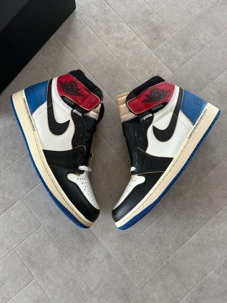 Jordan 1 union x fragment blue varsity red
