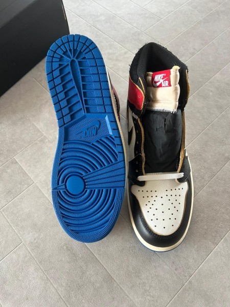Jordan 1 union x fragment blue varsity red