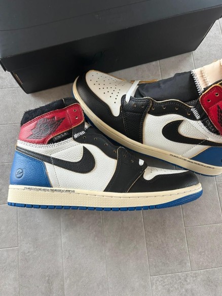Jordan 1 union x fragment blue varsity red