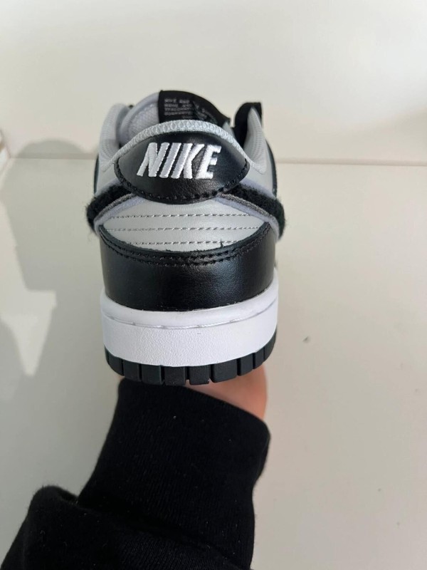 Nike dunk low chenille swoosh black grey 2