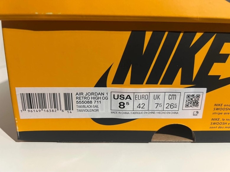 Nike air jordan 1 high taxi (Yellow Toe)