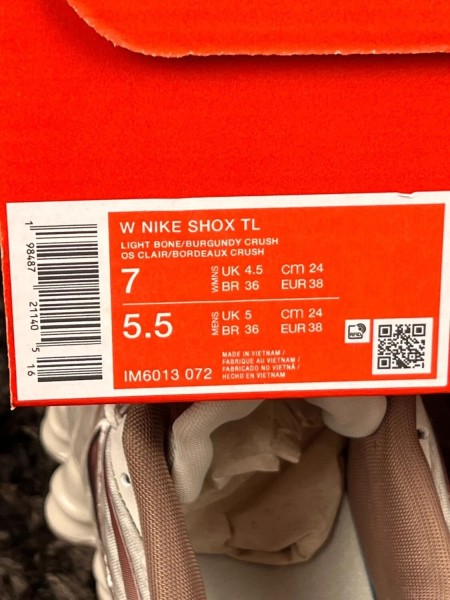 Nike shox TL beige marron burgundy crush taille 38