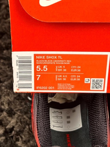 Nike shox rouge noir black sunrise taille 38
